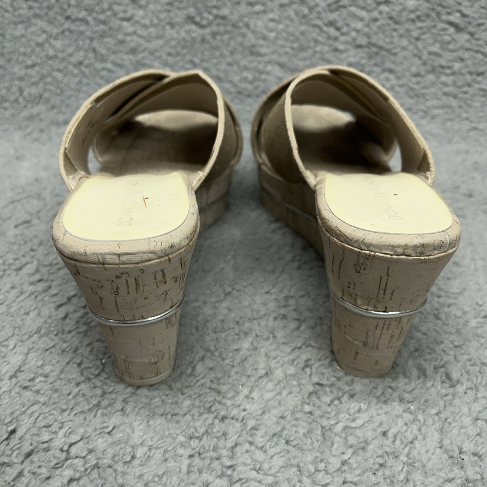 Donald J Pliner Dani Wedge Sandals Womens 6.5 M Beige Platform Stretch Straps - Picture 4 of 10